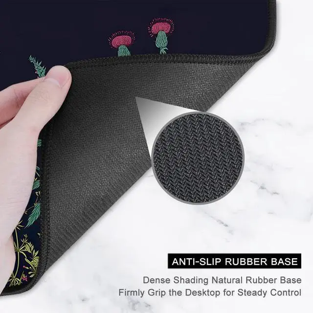 Alt view image 4 of 7 - Desk Pad, XL Extended Large Gaming Mouse Pad 31.5 x 11.8 Inch, Waterproof Mousepad with Stitched Edges, Non-Slip Computer Keyboard Laptop Mat for Women Men Office Work, Silent Night Flowers