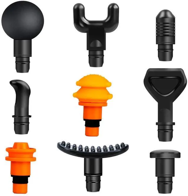 Main image of Massage Gun Heads, Replaceable Massager Gun Attachment 9 Different Muscle Massager Heads for 18-19mm Deep Tissue Percussion Massage Head s