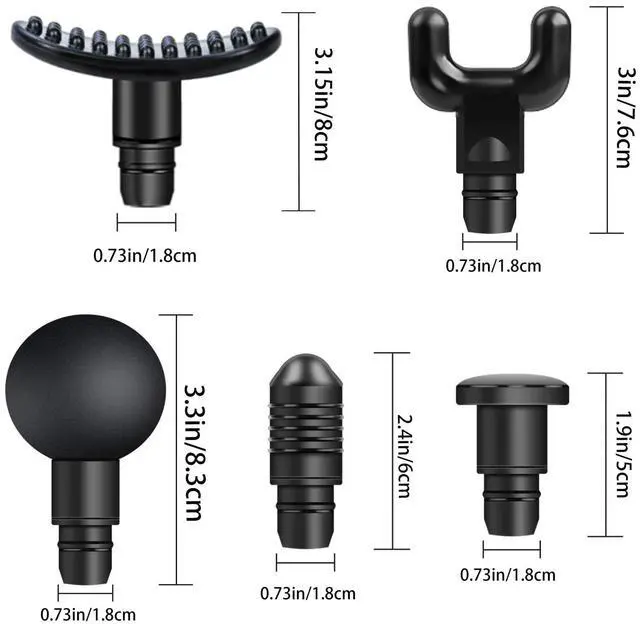 Alt view image 3 of 7 - Massage Gun Heads, Replaceable Massager Gun Attachment 9 Different Muscle Massager Heads for 18-19mm Deep Tissue Percussion Massage Head s