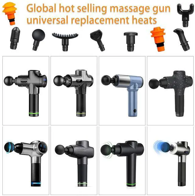 Alt view image 4 of 7 - Massage Gun Heads, Replaceable Massager Gun Attachment 9 Different Muscle Massager Heads for 18-19mm Deep Tissue Percussion Massage Head s