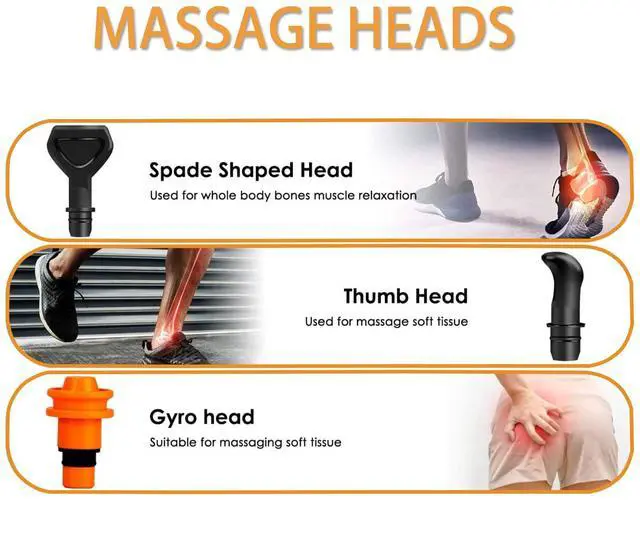 Alt view image 6 of 7 - Massage Gun Heads, Replaceable Massager Gun Attachment 9 Different Muscle Massager Heads for 18-19mm Deep Tissue Percussion Massage Head s