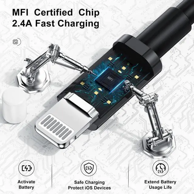 Alt view image 3 of 7 - 3ft iPhone Charger, USB A to Lightning Charging Cord, 3 Feet Original Lightning to USB Cable, 3 Foot iPhone Charging Cable for iPhone 14 Pro Max/14/13 Pro/13/12 Mini/11/XS/XR/8/7/6S/5/SE,iPad