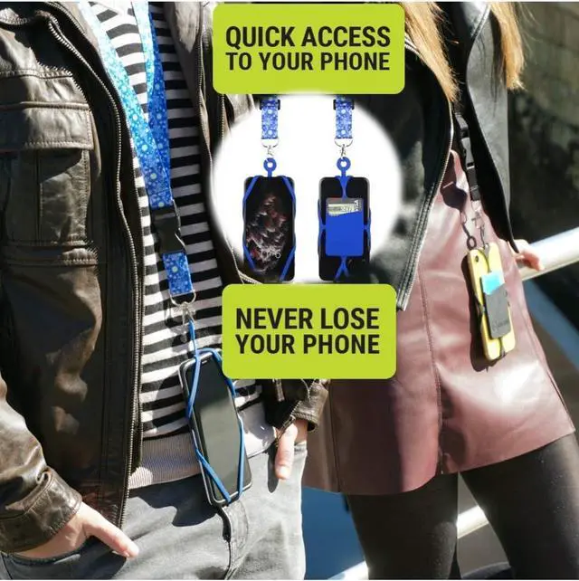 Alt view image 2 of 6 - Cell Phone Lanyard with Adjustable Neck Strap Compatible with iPhone Galaxy & Most Smartphones