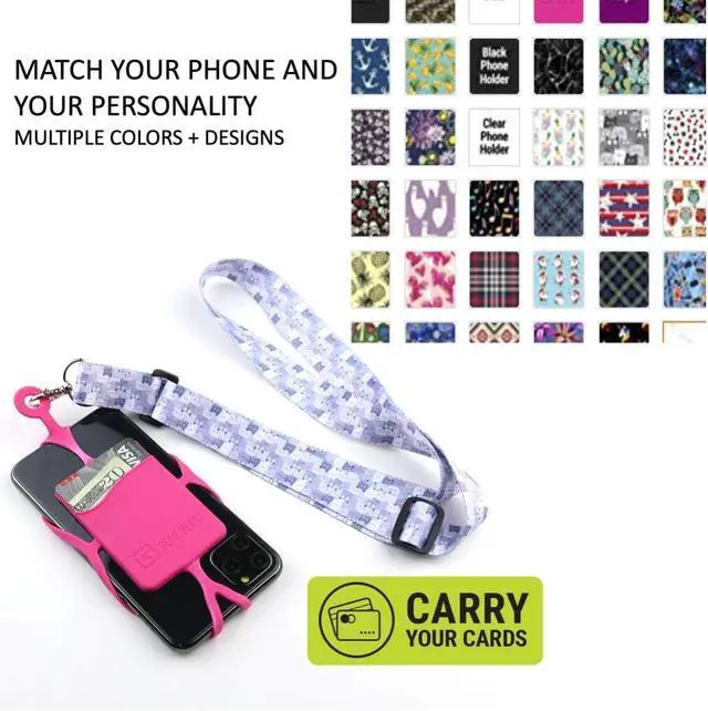 Alt view image 6 of 6 - Cell Phone Lanyard with Adjustable Neck Strap Compatible with iPhone Galaxy & Most Smartphones