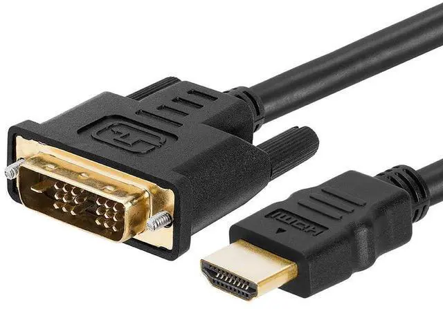 Alt view image 2 of 6 - HDMI to DVI Adapter Cable - 10 Feet Bi Directional High Speed Male Plug Monitor Cord Connector Converter for PC Laptop HDTV Projector