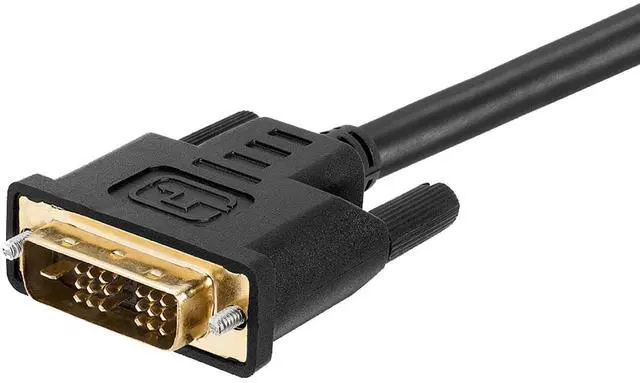 Alt view image 3 of 6 - HDMI to DVI Adapter Cable - 10 Feet Bi Directional High Speed Male Plug Monitor Cord Connector Converter for PC Laptop HDTV Projector
