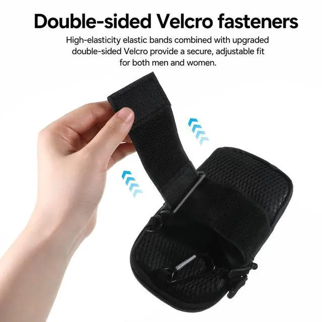 Alt view image 4 of 7 - Phone Holder Arm Bands, Black Phone Pouch Crossbody, Lightweight Small Phones Purse for Running Hiking Travel Workout, Adjustable Running Phones Holder for Gym Men Women