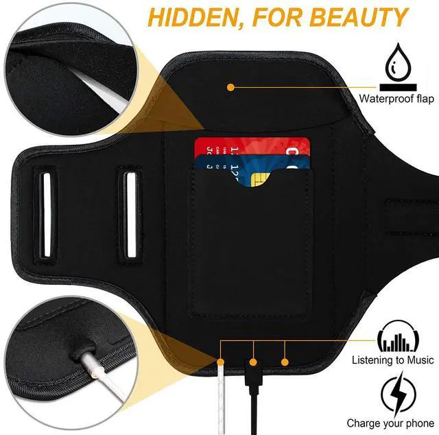 Alt view image 4 of 7 - Armband for Samsung Galaxy S25 Ultra/S24 Ultra/S23 Ultra/S22 Ultra/S21+ 5G/S21 Ultra/S20 Ultra/Note 20 Ultra,Galaxy F16/F06/F05/A56/A36/A26/A16/M16/M06/M05/M55(Black)