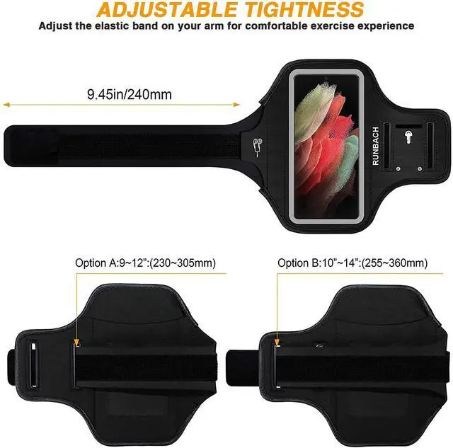Alt view image 5 of 7 - Armband for Samsung Galaxy S25 Ultra/S24 Ultra/S23 Ultra/S22 Ultra/S21+ 5G/S21 Ultra/S20 Ultra/Note 20 Ultra,Galaxy F16/F06/F05/A56/A36/A26/A16/M16/M06/M05/M55(Black)
