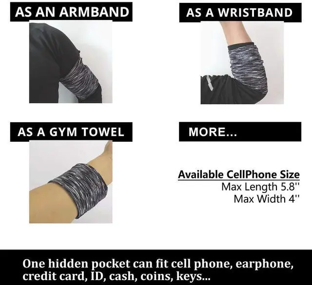 Alt view image 3 of 5 - Smaller Thinner XSmall Cell Phone Armband for Fitness Workouts Gym Exercise Working Out Training Marathon Walking Skating Riding Cycling Gardening Yoga Armband Sleeve for Thin Women Men/XSmall/Black