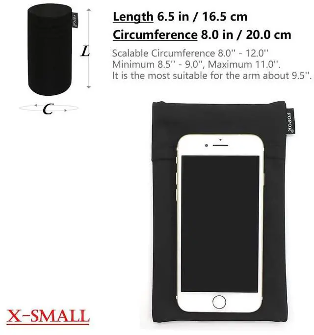 Alt view image 2 of 5 - Smaller Thinner XSmall Cell Phone Armband for Fitness Workouts Gym Exercise Working Out Training Marathon Walking Skating Riding Cycling Gardening Yoga Armband Sleeve for Thin Women Men/XSmall/Black