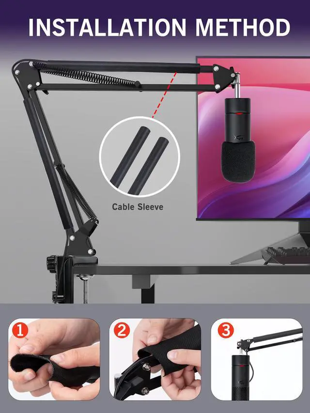 Alt view image 7 of 7 - SoloCast 2 Mic Arm with Pop Filter Windscreen - Gaming Microphone Stand Compatible with SoloCast 2, Mic Stand with Foam Cover
