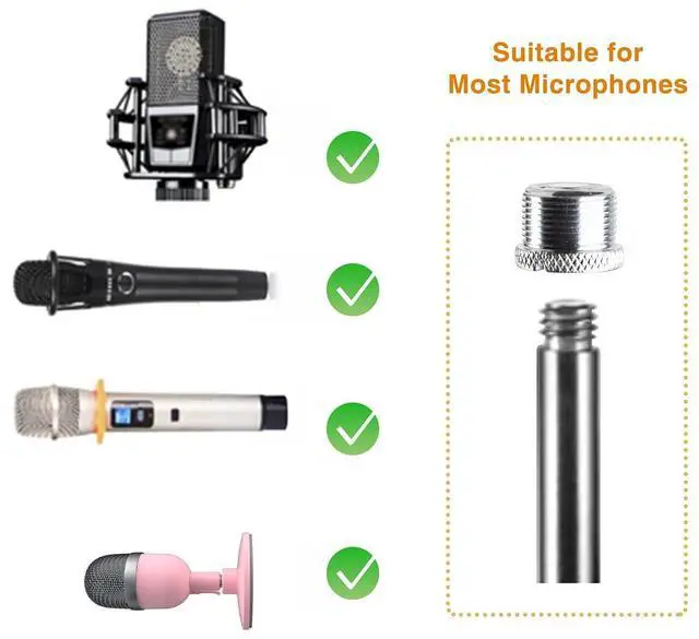 Alt view image 4 of 6 - Pink Microphone Boom Arm, Heavy Duty Suspension Scissor Mic Stand with Shock Mount & Pop Filter, Adjustable Desk Clamp for Blue Yeti/Snowball Ice for Live Stream/Recording/ASMR