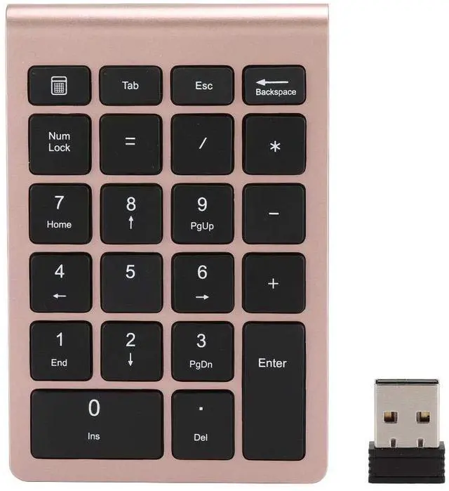Main image of 22 Keys 2.4G Wireless Mini USB Ergonomic Keyboard with Receiver (Rose Gold)