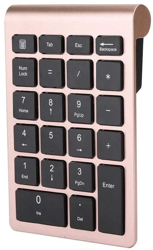 Alt view image 3 of 7 - 22 Keys 2.4G Wireless Mini USB Ergonomic Keyboard with Receiver (Rose Gold)