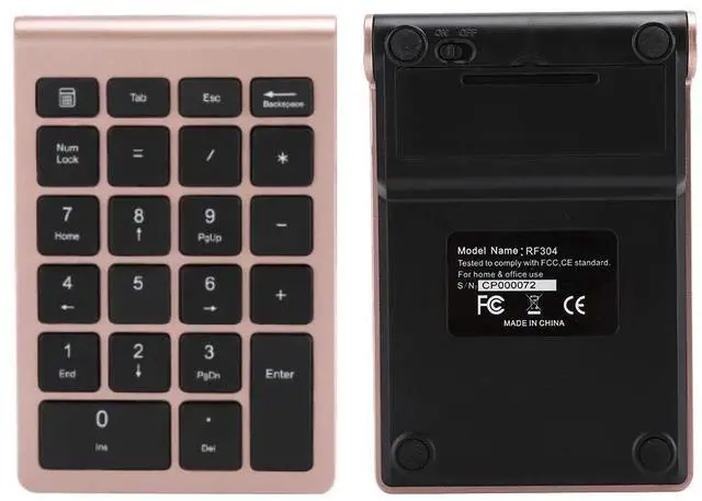 Alt view image 4 of 7 - 22 Keys 2.4G Wireless Mini USB Ergonomic Keyboard with Receiver (Rose Gold)