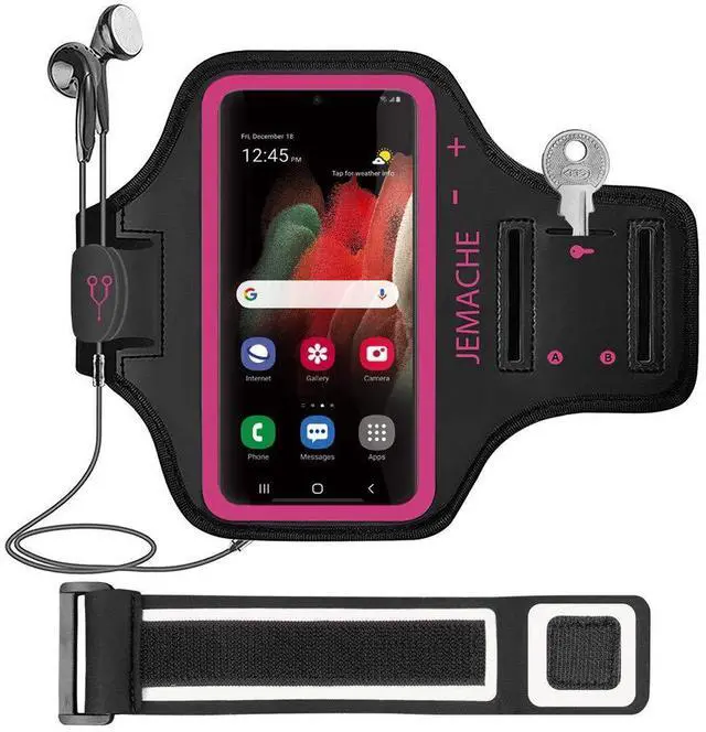 Main image of Armband for Samsung Galaxy S25/S24/S23/S21 FE, S25 Edge, Gym Running Workouts Phone Arm Band (Rosy)