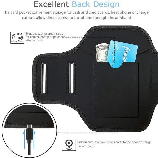 Alt view image 3 of 7 - Armband for Samsung Galaxy S25/S24/S23/S21 FE, S25 Edge, Gym Running Workouts Phone Arm Band (Rosy)