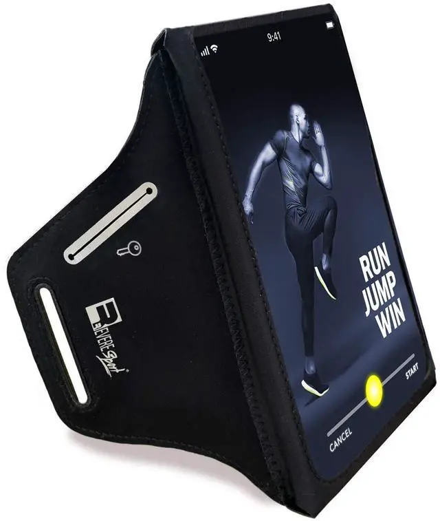 Main image of Waterproof Running Armband for Phone with Case On (Otterbox, Lifeproof). Sports Phone Holder Compatible iPhone 17/16/15/14/13/12/11/SE Samsung S25/S24/S23/S22/S21/S20 (Medium)