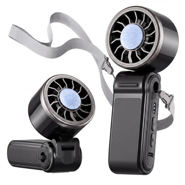 Main image of Mini Portable Handheld Fan with Ice Cooling, 4000mAh Pocket Turbo Fan Rechargeable, 3 Speed, Lightweight Foldable Personal Hand Fan for Travel, Beach Vacation, Women Girls (Black)