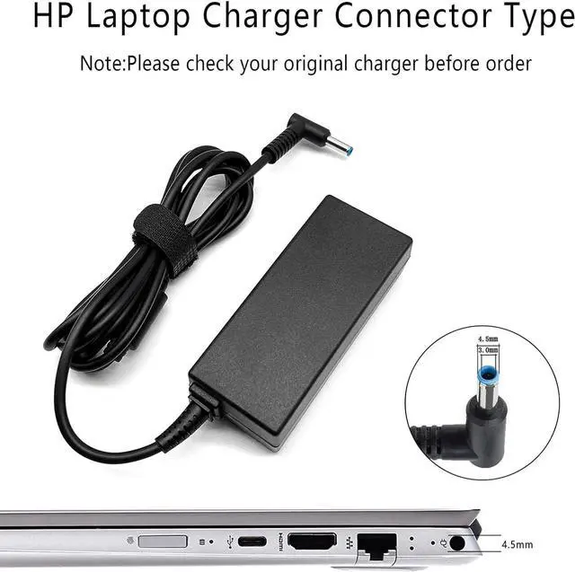 Alt view image 5 of 7 - 45W 19.5V 2.31A for HP Laptop Charger Blue Tip, HP Pavilion x360 11 13 15, Zbook 14u G4 G5 15u 15 G3, 15-f111dx 15-f211wm 15-f233wm 15-f278nr 15-r052nr 15-r132wm with Power Cord