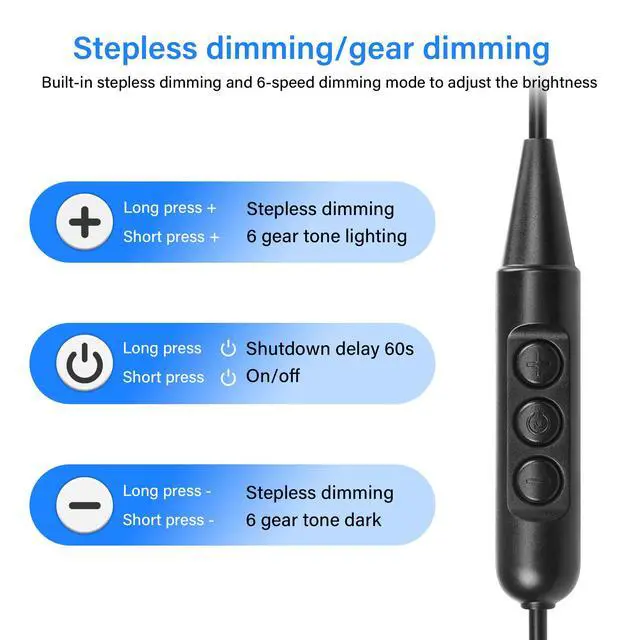 Alt view image 4 of 7 - USB Male with On/Off Switch to Stripped Ends, USB 2.0 6-Speed Dimming Switch Power Cable, for LED Strips Little Table Lamp and Other 5V Devices 5Pcs 1.5M/4.9FT (Black)