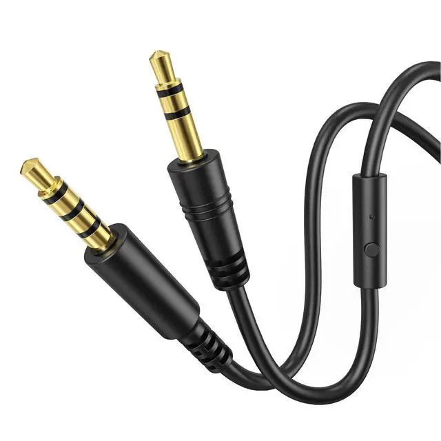 Alt view image 2 of 7 - 3.5mm Jack Cable with Mic & On/Off Switch - Compatible with Pro DJ Headphones Pro 10/30/50, PC, Computer, Phone, Notebook.(3.9ft)
