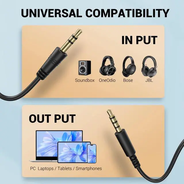 Alt view image 6 of 7 - 3.5mm Jack Cable with Mic & On/Off Switch - Compatible with Pro DJ Headphones Pro 10/30/50, PC, Computer, Phone, Notebook.(3.9ft)