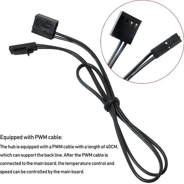 Alt view image 4 of 6 - 1PC PC Chassis Fan Hub CPU Cooling HUB Fan PWM SATA Controller Speed Controller