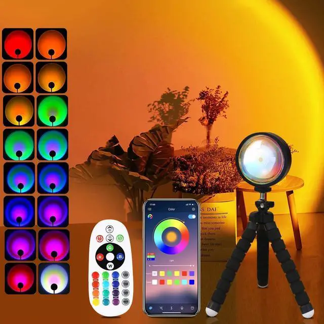 Main image of Sunset Projector Lamp, 16 Colors Changing with Remote & App Control, Night Light for Bedroom, TikTok Room Decor Aesthetic, Sunrise/Sunset Light