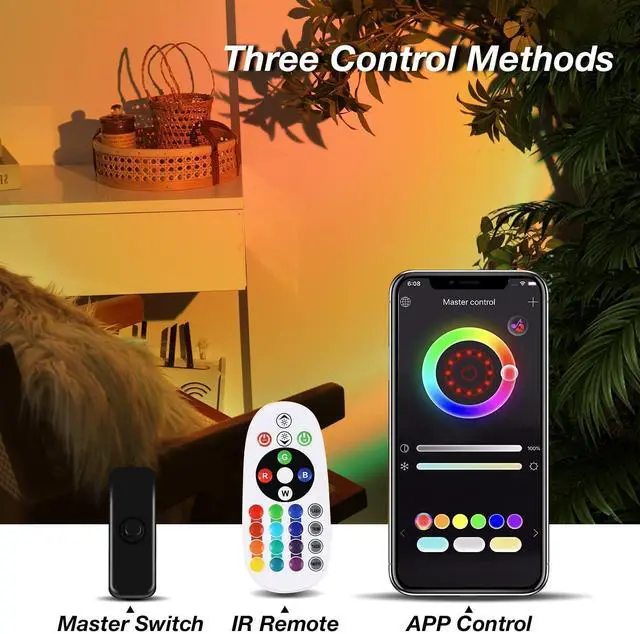 Alt view image 3 of 7 - Sunset Projector Lamp, 16 Colors Changing with Remote & App Control, Night Light for Bedroom, TikTok Room Decor Aesthetic, Sunrise/Sunset Light
