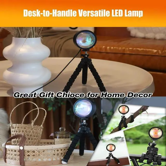 Alt view image 5 of 7 - Sunset Projector Lamp, 16 Colors Changing with Remote & App Control, Night Light for Bedroom, TikTok Room Decor Aesthetic, Sunrise/Sunset Light