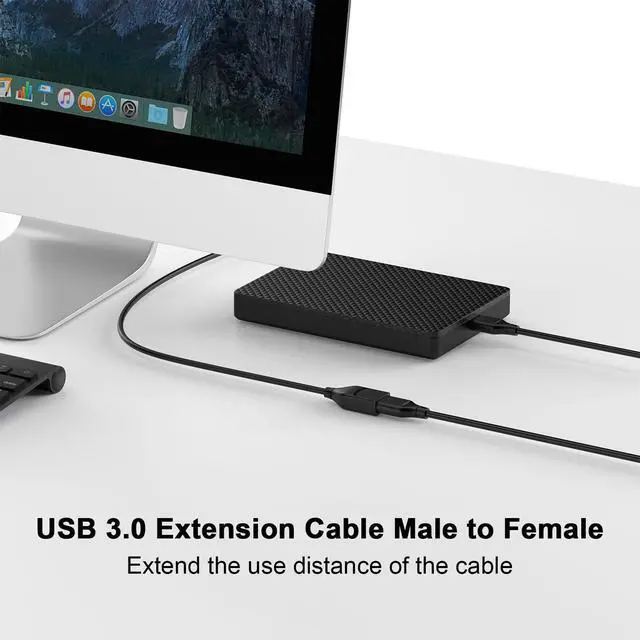 Alt view image 2 of 7 - USB Extension Cable 6ft, USB 3.0 Extension Cord, Type A Male to USBA Female 5Gbps High Data Transfer Extender Cable for Keyboard, Printer, Camera, Hard Drive, Headset, Mouse, Xbox, Webcam, Flash Drive