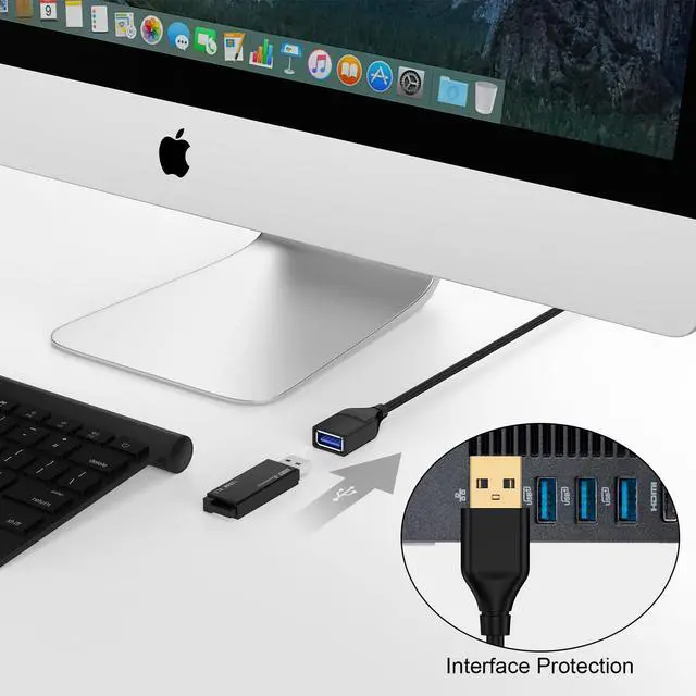 Alt view image 3 of 7 - USB Extension Cable 6ft, USB 3.0 Extension Cord, Type A Male to USBA Female 5Gbps High Data Transfer Extender Cable for Keyboard, Printer, Camera, Hard Drive, Headset, Mouse, Xbox, Webcam, Flash Drive