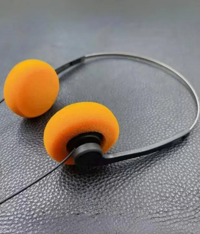 Alt view image 5 of 5 - Retro Over-Ear Headphon Retro Wired Headphones Retro Orange Foam, Headphone with Adjustable Headband for Most Mobile Phones Playback Pevices Headphones (Orange)