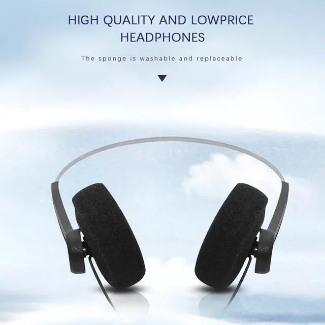 Alt view image 3 of 7 - Retro Over-Ear Earphones, Retro Headphones Wired,Mini Stereo Lightweight Headphone with Cord, 80s 90s Vintage Headset Wired,Headphone for Most Mobile Phones Playback Headphones (Black)