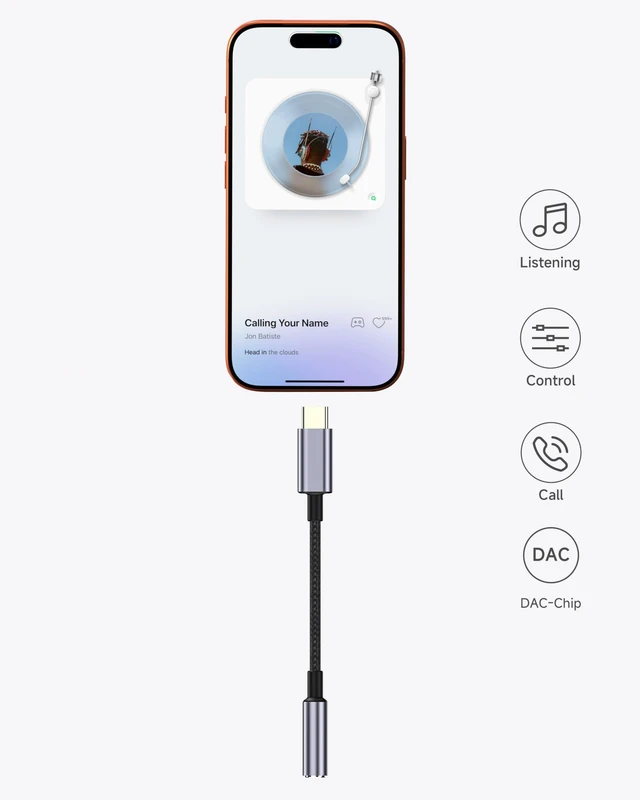 Alt view image 2 of 7 - 2 Pack USB C to 3.5mm Headphone Jack Adapter HiFi Audio Dongle, Type C to Aux Female Cable Cord Compatible with iPhone 17/16/15 Pro Max, Samsung S25/S24/S23, iPad Pro, Pixel, MacBook