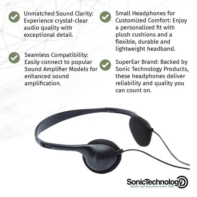 Alt view image 6 of 7 - Premium - Small Replacement Lightweight Headphones,Small, Portable and Comfortable Wired Headphones, Ideal for Pocket Talker Device and Sound Amplifiers