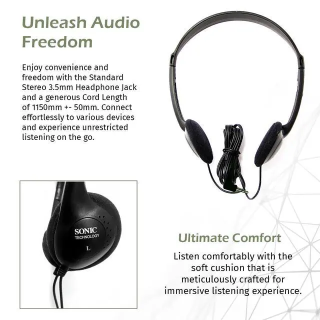 Alt view image 7 of 7 - Premium - Small Replacement Lightweight Headphones,Small, Portable and Comfortable Wired Headphones, Ideal for Pocket Talker Device and Sound Amplifiers