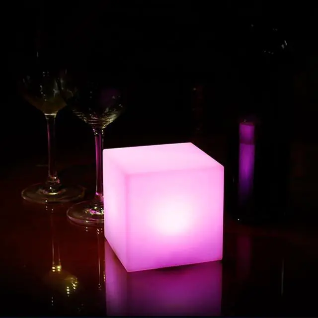 Alt view image 4 of 7 - 4-inch Dimmable LED Night Light Mood Lamp for Kids and Adults - 16 RGB Colors - 8 Level Dimming - 4 Lighting Effect - Rechargeable - Remote Control - Decorative, Fun & Safe - White Finish Cube