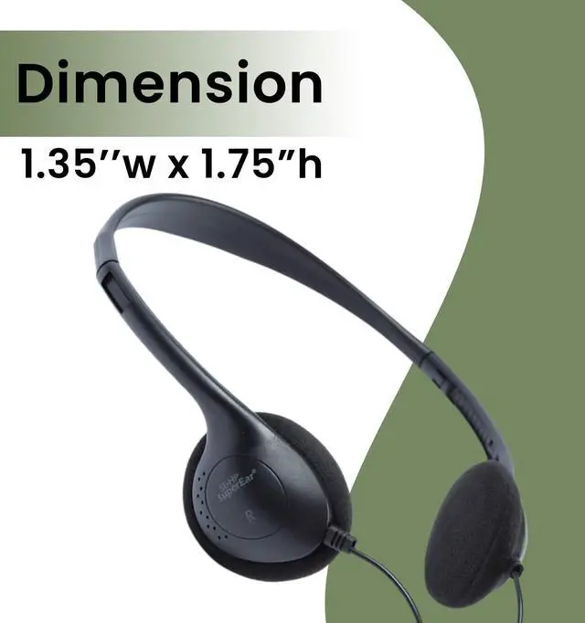 Alt view image 3 of 7 - Premium - Small Replacement Lightweight Headphones,Small, Portable and Comfortable Wired Headphones, Ideal for Pocket Talker Device and Sound Amplifiers
