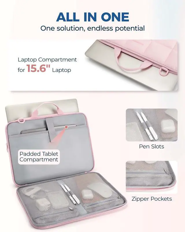 Alt view image 3 of 7 - Laptop Case with Handle, Puffy Laptop Sleeve Bag for Women