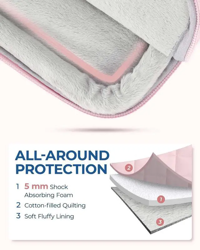 Alt view image 5 of 7 - Laptop Case with Handle, Puffy Laptop Sleeve Bag for Women