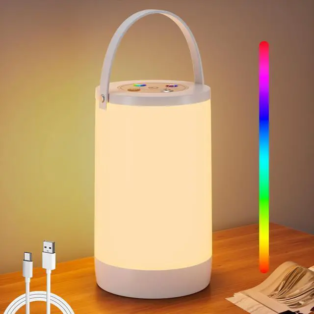 Main image of Night Light for Kids, Portable USB Night Lamp with 2200 mAh Battery, Bright Color Changing Light for Nightstand, Small Touch Bedroom Table Lamp for Christmas Gift