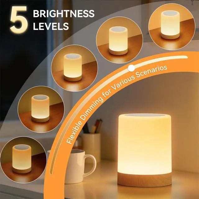 Alt view image 3 of 7 - Night Light for Baby Nursery, Rechargeable Touch Bedside Lamp with Remote, 13 Colors 5 Brightness Adjustable, 1/2/4/6H Timer, Portable Kids Night Light for Bedroom, Bathroom, Camping