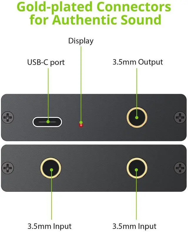 Alt view image 3 of 7 - 3.5mm Audio Mixer, 2-Channel Active Stereo Audio Mixer with Gold-Plated Connectors, Dual Input to Single Output, USB-C Powered, Plug & Play for PC, Phone, Tablet, MP3, Echo Dot