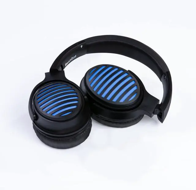 Alt view image 6 of 7 - 772D Headphones Wired, Over-Ear Headphones Foldable Corded Stereo 3.5mm (Black/Blue)