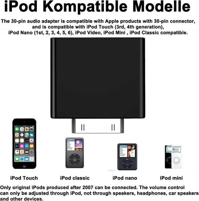 Alt view image 5 of 7 - Bluetooth Transmitter for iPod Classic, Plug-and-Play Bluetooth Adapter Connector for iPod Classic 160gb, Bluetooth Adapter Compatible with iPod Classic and iPod Nano (Black)