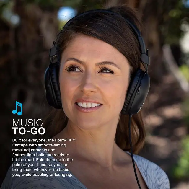 Alt view image 4 of 6 - Studio Pro Over-Ear Headphones, Wired Headphones, Tangle Free Cord, Ultra-Plush Faux Leather with Cloud Foam Cushions, 40mm Neodymium Drivers with C3 Sound, Black