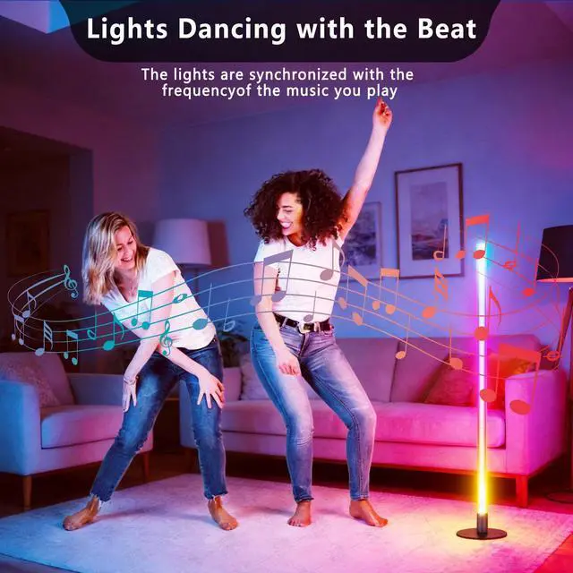 Alt view image 5 of 7 - Corner Floor Lamp,RGB LED Corner Lamp, Transformable Floor Lamp with App and Remote Control,16 Million DIY Colors, Music Sync, Timer Setting for Living Rooms, Gaming Rooms, Bedrooms and Gaming Rooms